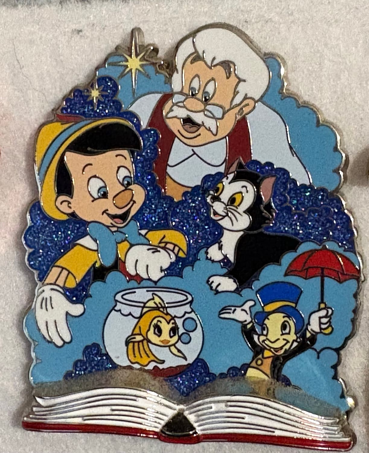 Pinocchio Geppetto Jiminy Cricket Fairytale Moments Pin