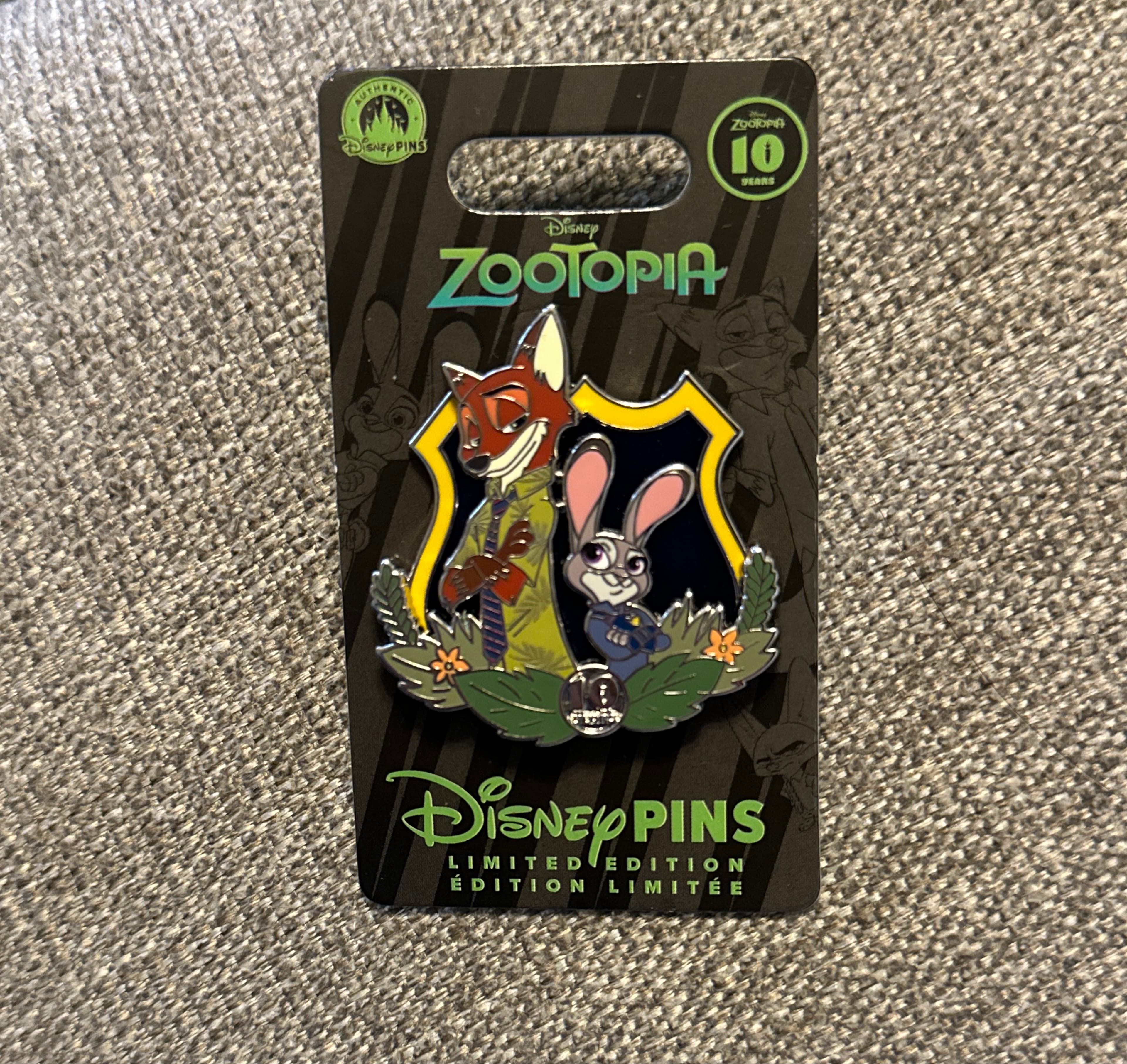 Nick Wilde and Judy Hopps Badge - Zootopia 10th Anniversary