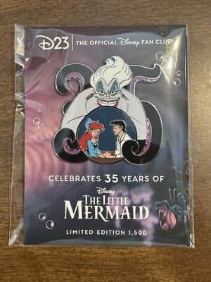 D23 Exclusive - The Little Mermaid 35th Anniversary Glow-in-the-Dark LE 1500 pin front