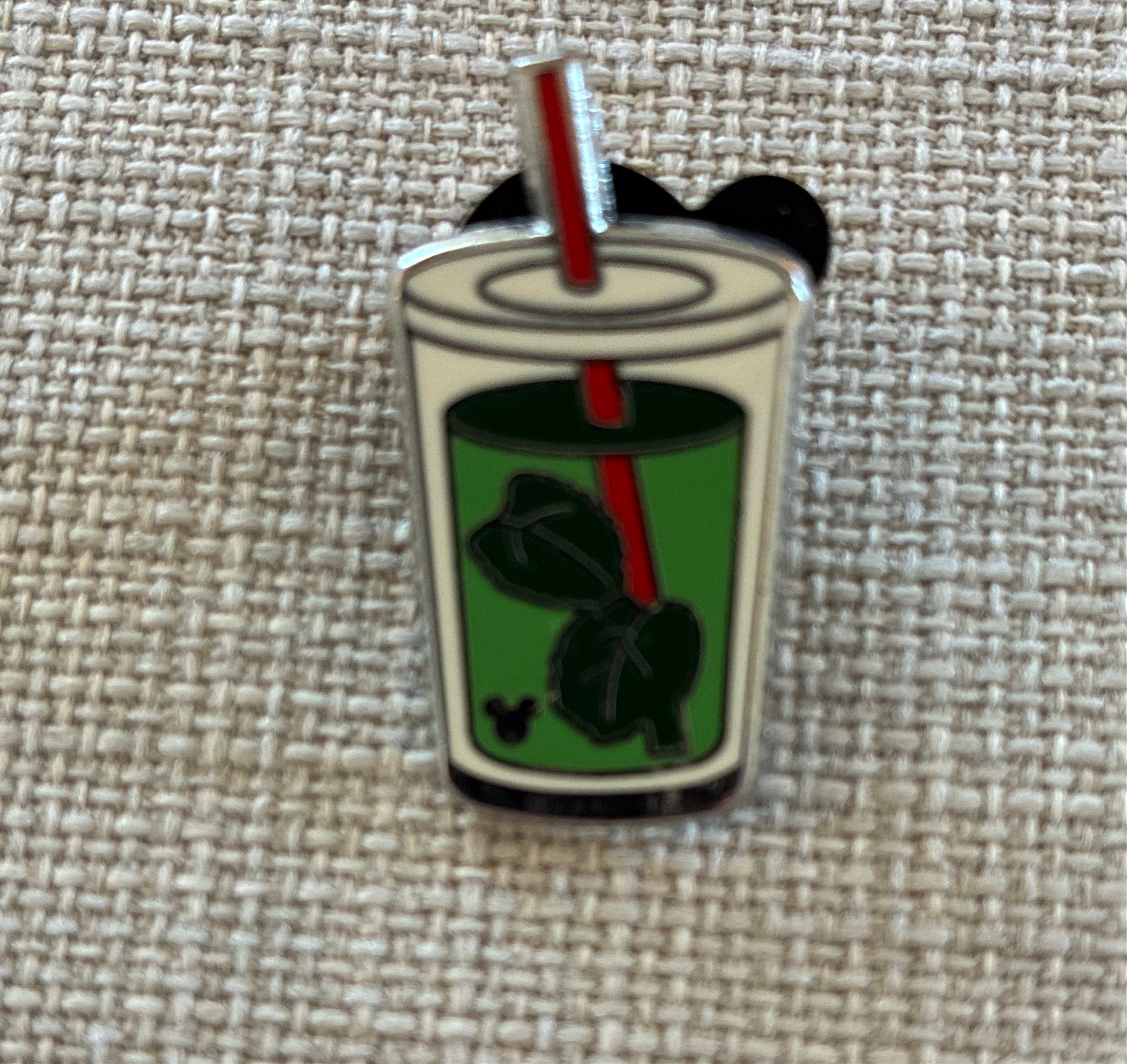 Hidden Mickey Green Tea Leaves Drink Cup Pin