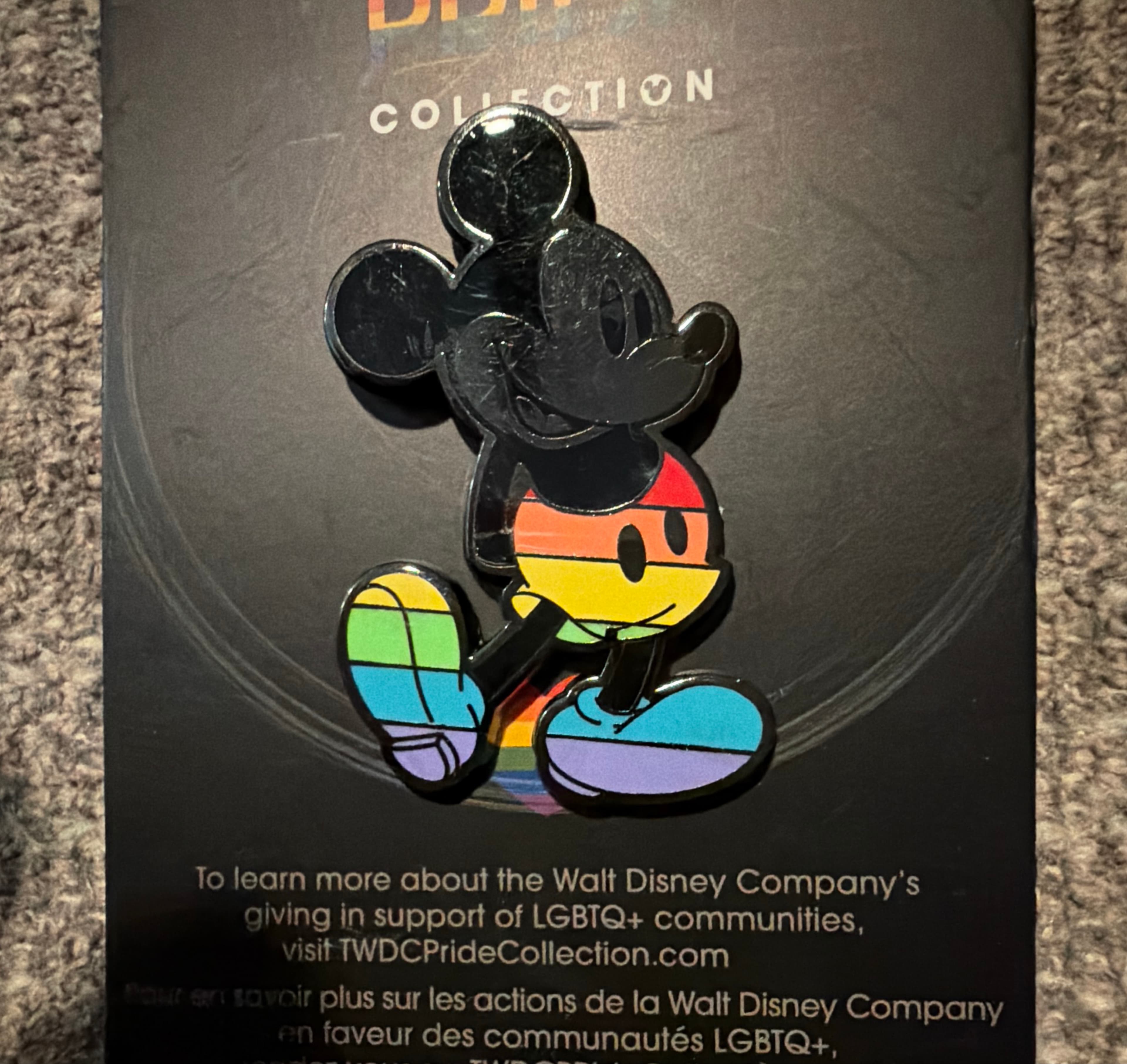 Rainbow Mickey Mouse Pin front