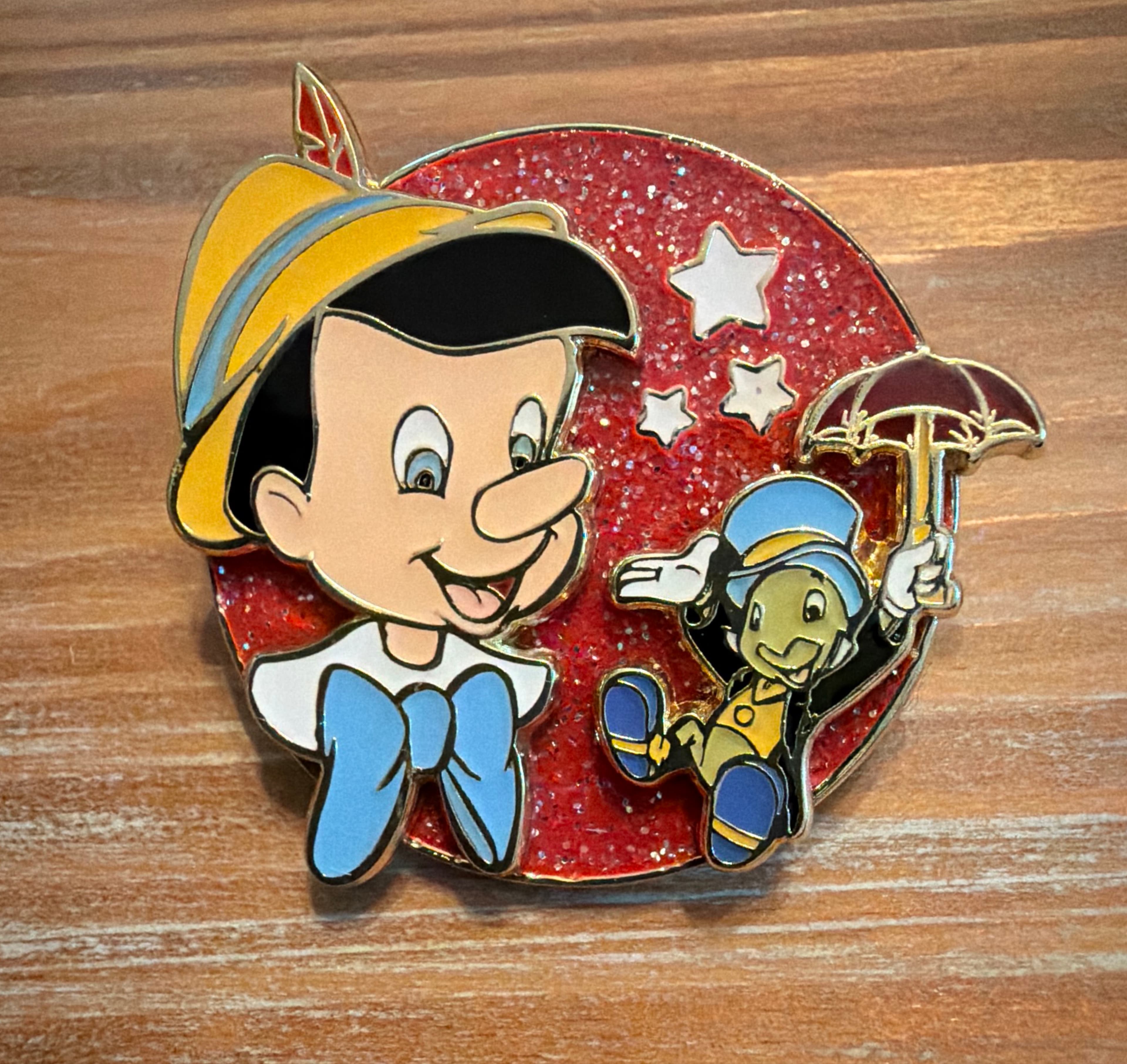 Loungefly Disney Pinocchio Jiminy & Pinocchio Exclusive Enamel Pin front