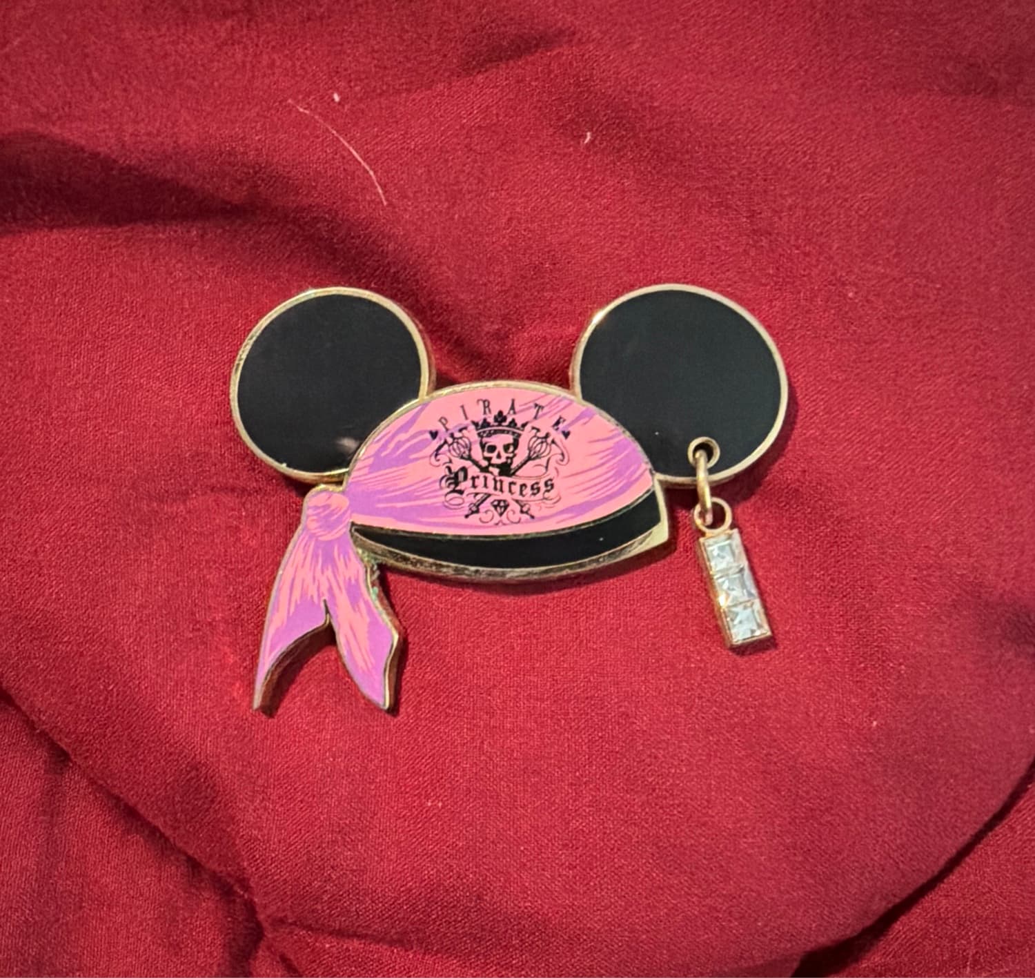 Pirate Princess Mickey Ear Hat Dangle Pin with Rhinestones