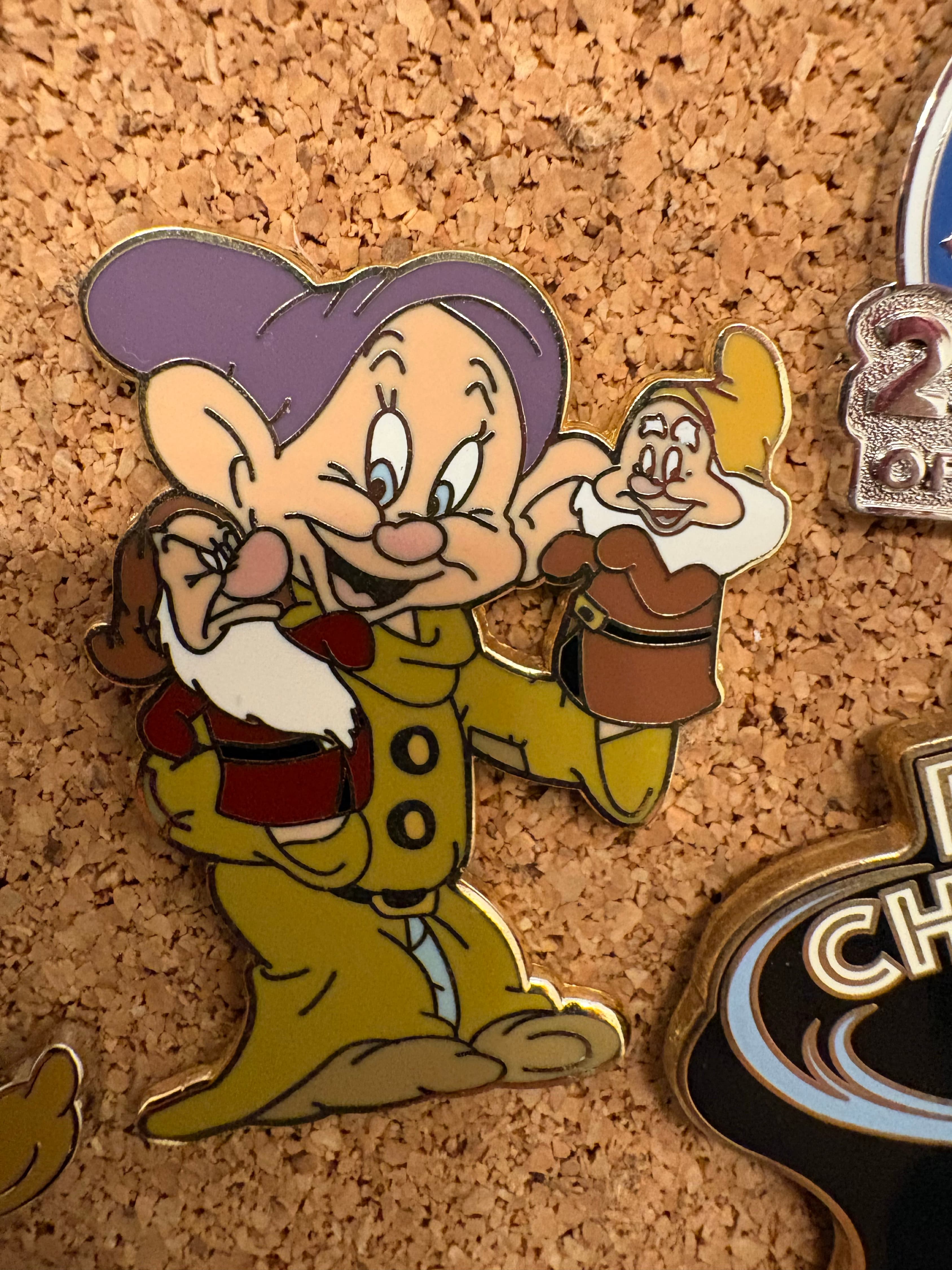 Dopey with Happy and Grumpy Puppet Series Pin