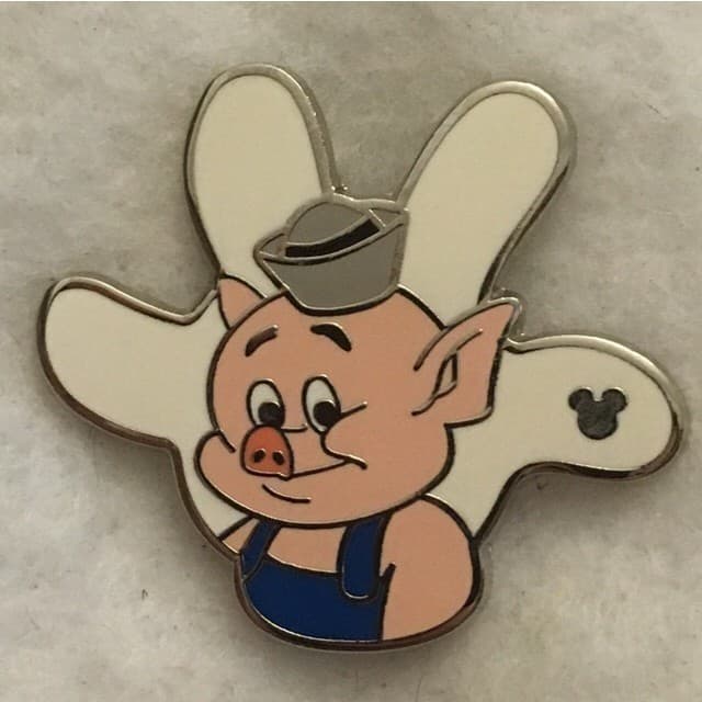 Hidden Mickey 2013 DLR - White Gloves - Practical Pig